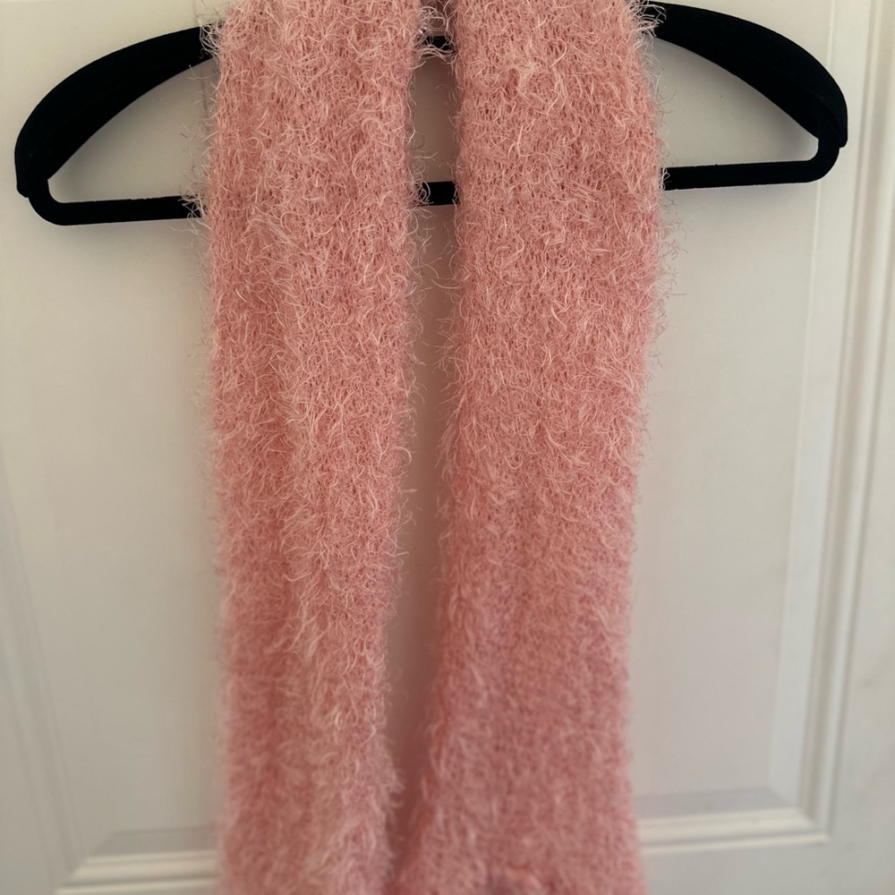 Pink Fuzzy Scarf